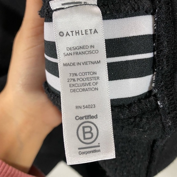 Athleta Black knit crewneck with strips on sides size XS - Picture 4 of 9